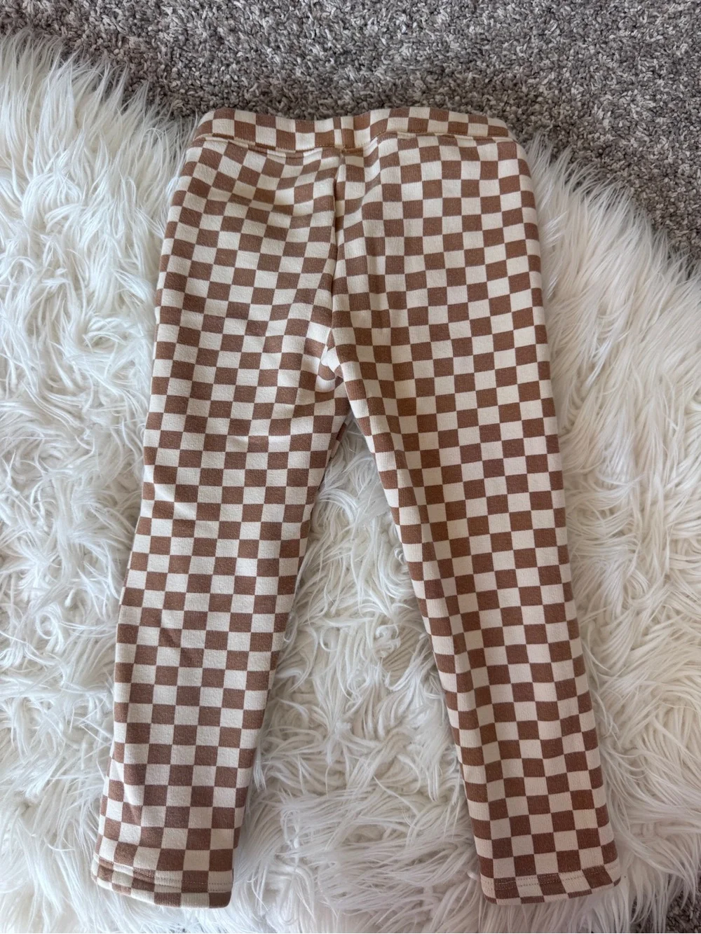 Baby GAP Brown Checkerboard Fleece Lined Leggings 4Y Toddler